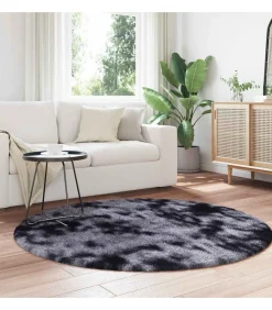 Hoogpolig vloerkleed NAVARRA 160x160 cm polyester donkergrijs