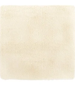 Hoogpolig vloerkleed NAVARRA 240x240 cm polyester crèmekleurig