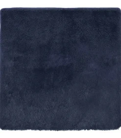 Hoogpolig vloerkleed NAVARRA 120x120 cm polyester marineblauw