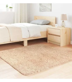 Hoogpolig vloerkleed NAVARRA 120x120 cm polyester beige