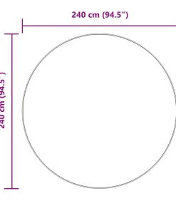 Hoogpolig vloerkleed NAVARRA 240x240 cm polyester crèmekleurig