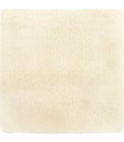 Hoogpolig vloerkleed NAVARRA 200x200 cm polyester crèmekleurig