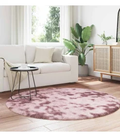 Hoogpolig vloerkleed NAVARRA 160x160 cm polyester stoffig roze