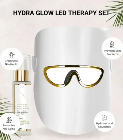 HYDRA GLOW LED THERAPIE SET (LED LICHT THERAPIE MASKER wit met HA Serum)