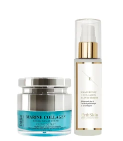 Hydrozuur & Collageen Anti-Aging Serum - 60ml + Marine Collageen Nachtreparatie Crème 50ml