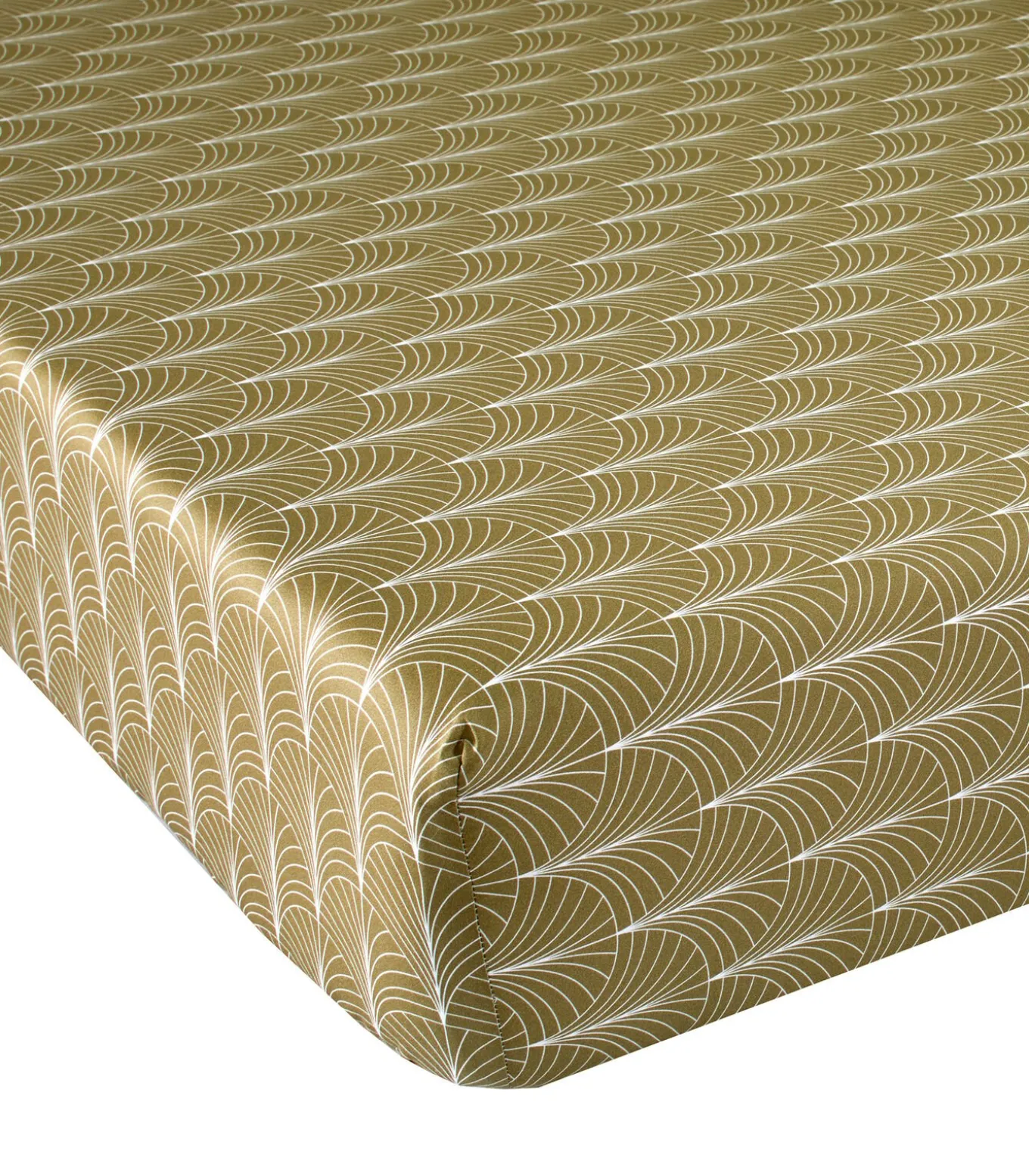 IMPERIAL Olive - Hoeslaken Satijn katoen