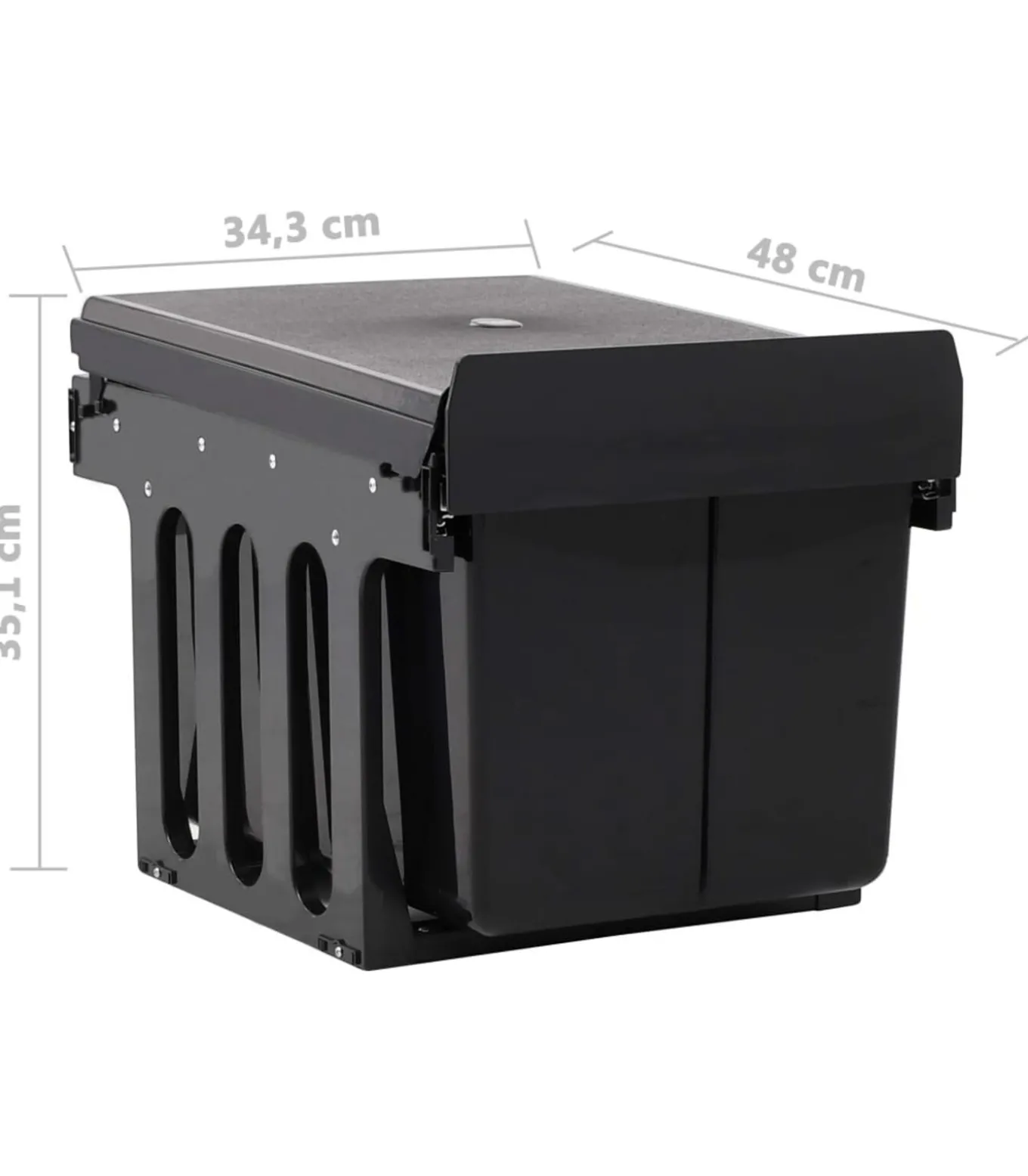 Inbouwprullenbak uittrekbaar soft-close 48 L