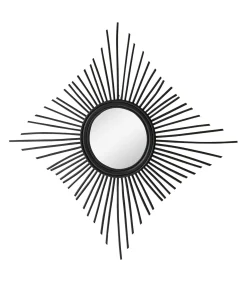 Isidore - Zwarte rotan spiegel 80 cm