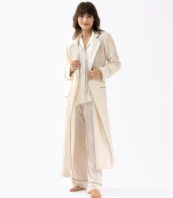 Jacquard badjas van microfleece en viscose GABRIELLE 660