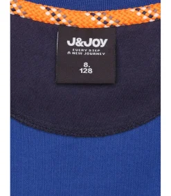 Jongens T-shirt met lange mouwen, blauw, met print op de rug