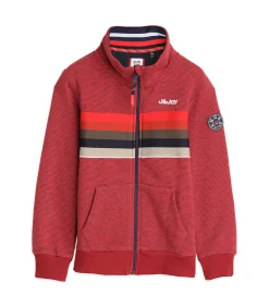 Jongenssweater met veelkleurige streep en rits