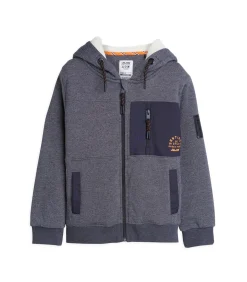 Jongenstrui met capuchon en Santiago-logo op het hart