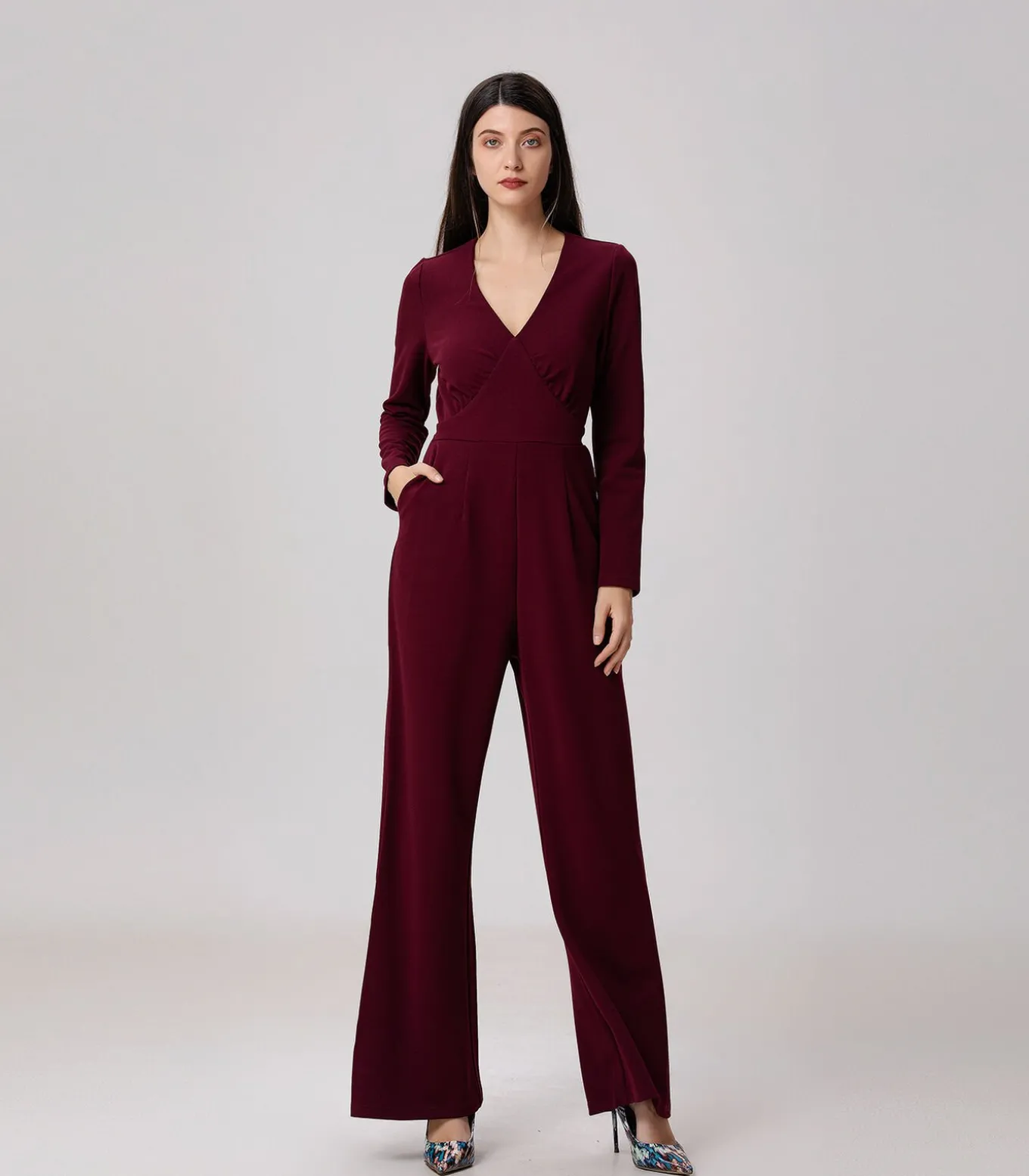 Jumpsuit met V-decolleté