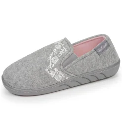 Junior Arabesque Comfort Slippers Heather Grey