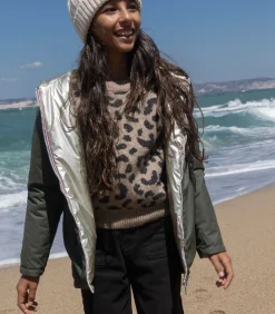 KALIVIA - Omkeerbaar jack met capuchon, rechte snit en glanzend materiaal