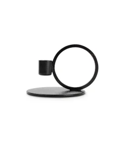 Kandelaar 10xH9cm metaal zwart Pillar