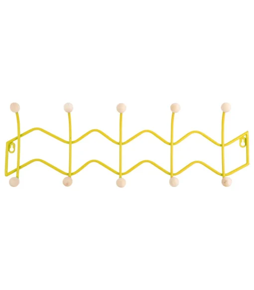 Kapstok Double Zig Zag - Heldergeel - 61x6.5x20cm