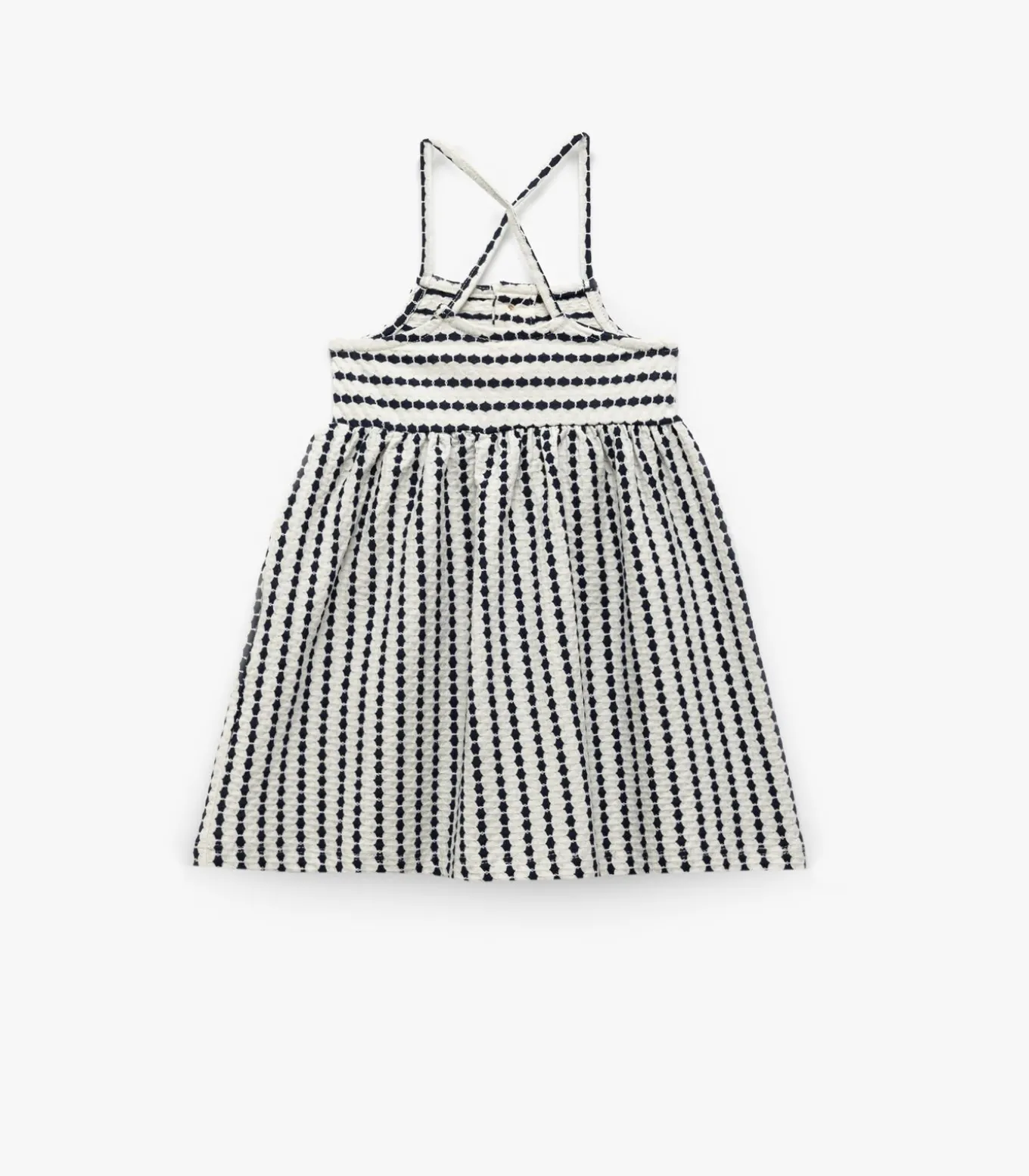 Katoenen Babyjurk A-lijn Knoopdetail Kruisbandjes