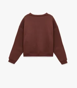 Katoenen Sweatshirt Met Kattenborduursel Lang Ronde Hals