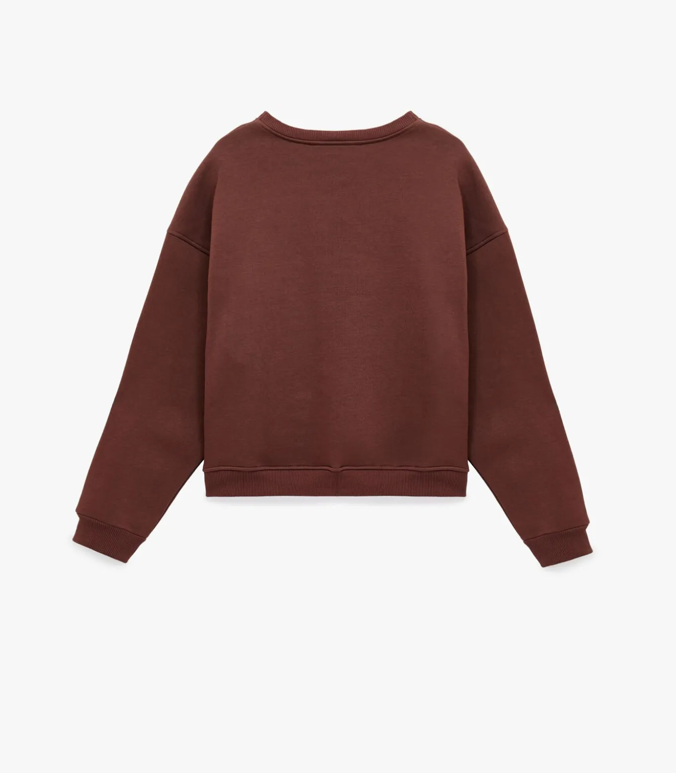 Katoenen Sweatshirt Met Kattenborduursel Lang Ronde Hals