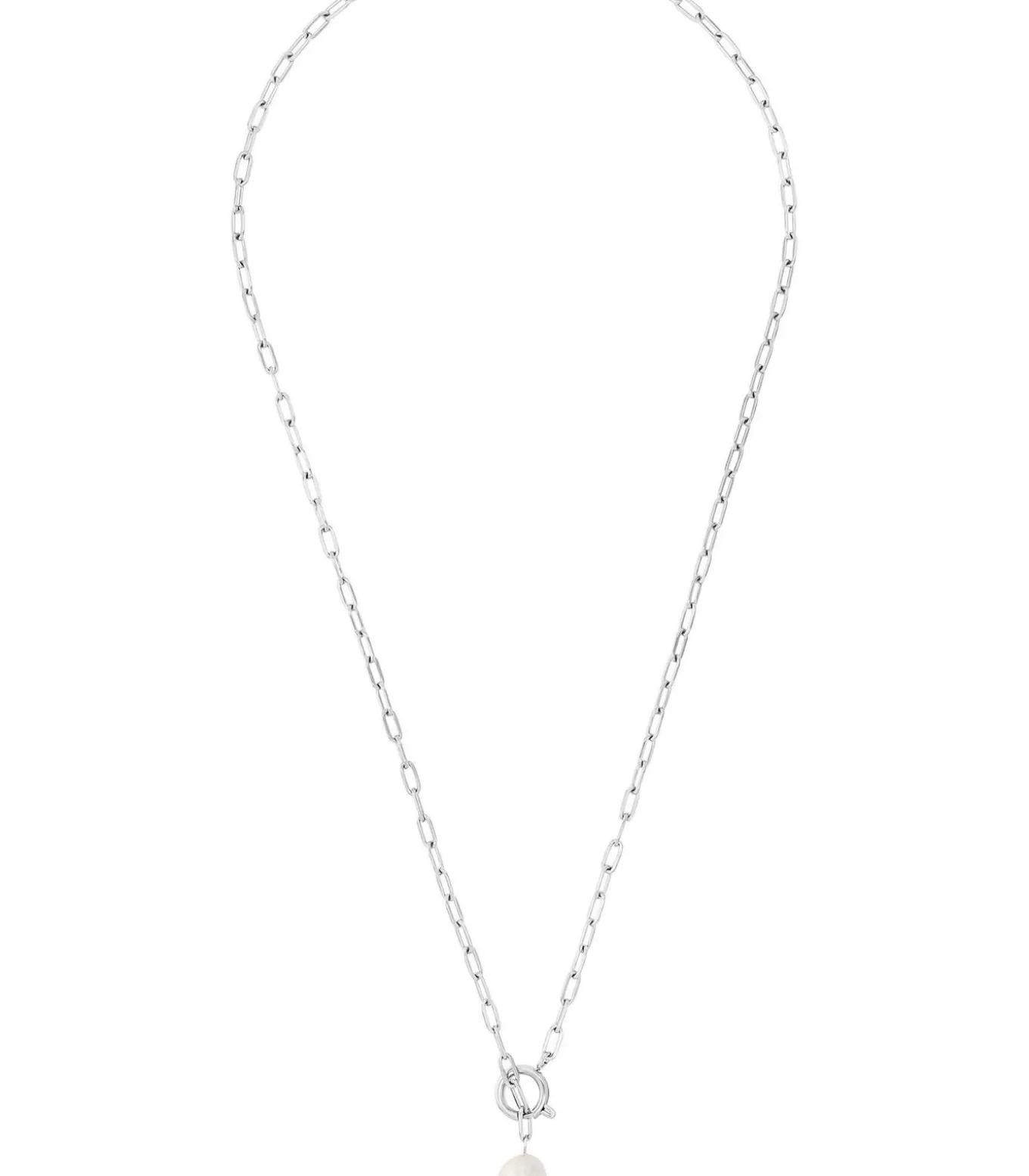 Ketten mit Anhänger voor dames, roestvrij staal, gekweekte zoetwaterparel