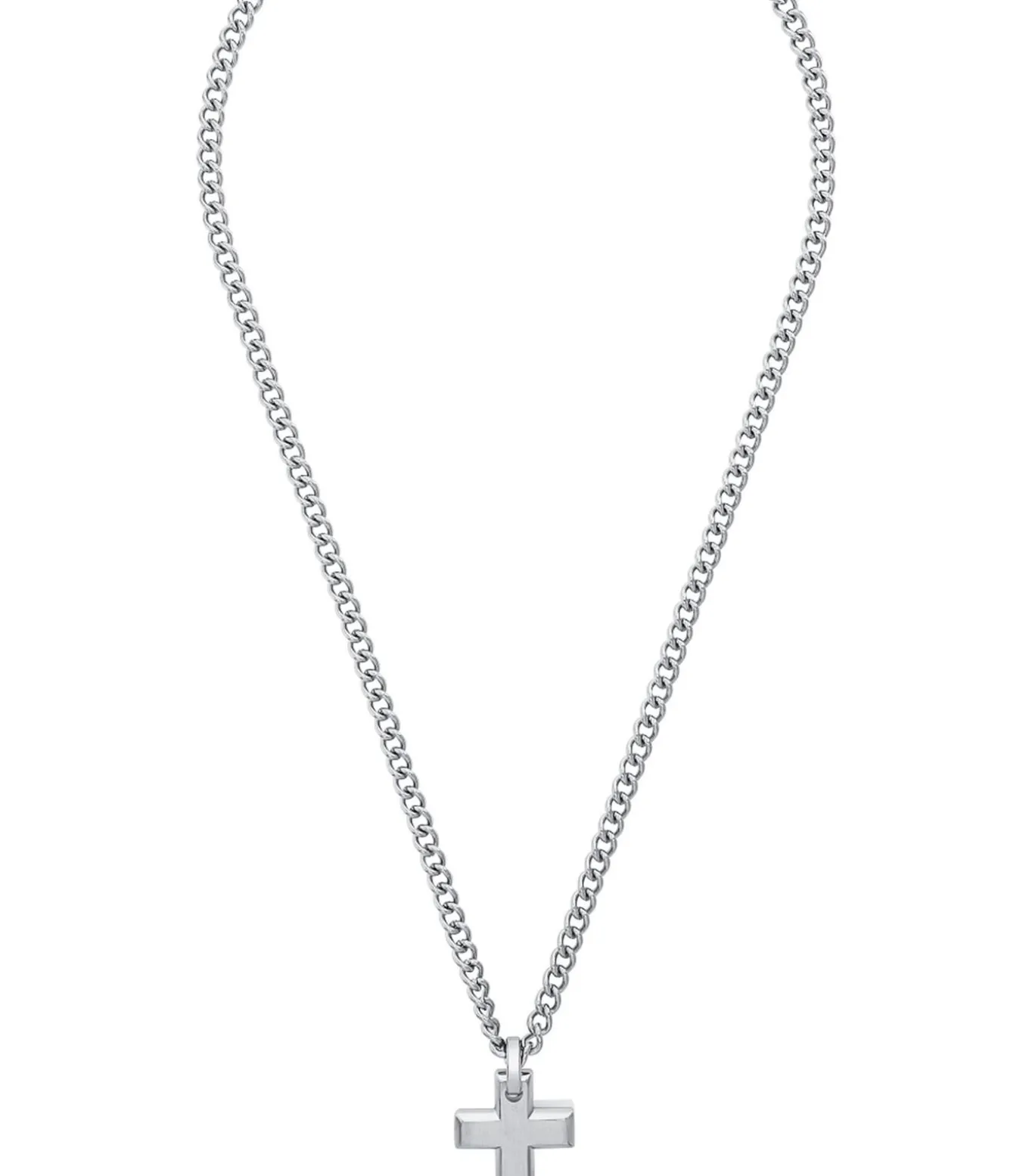 Ketting met hanger voor mannen, kruis van roestvrij staal