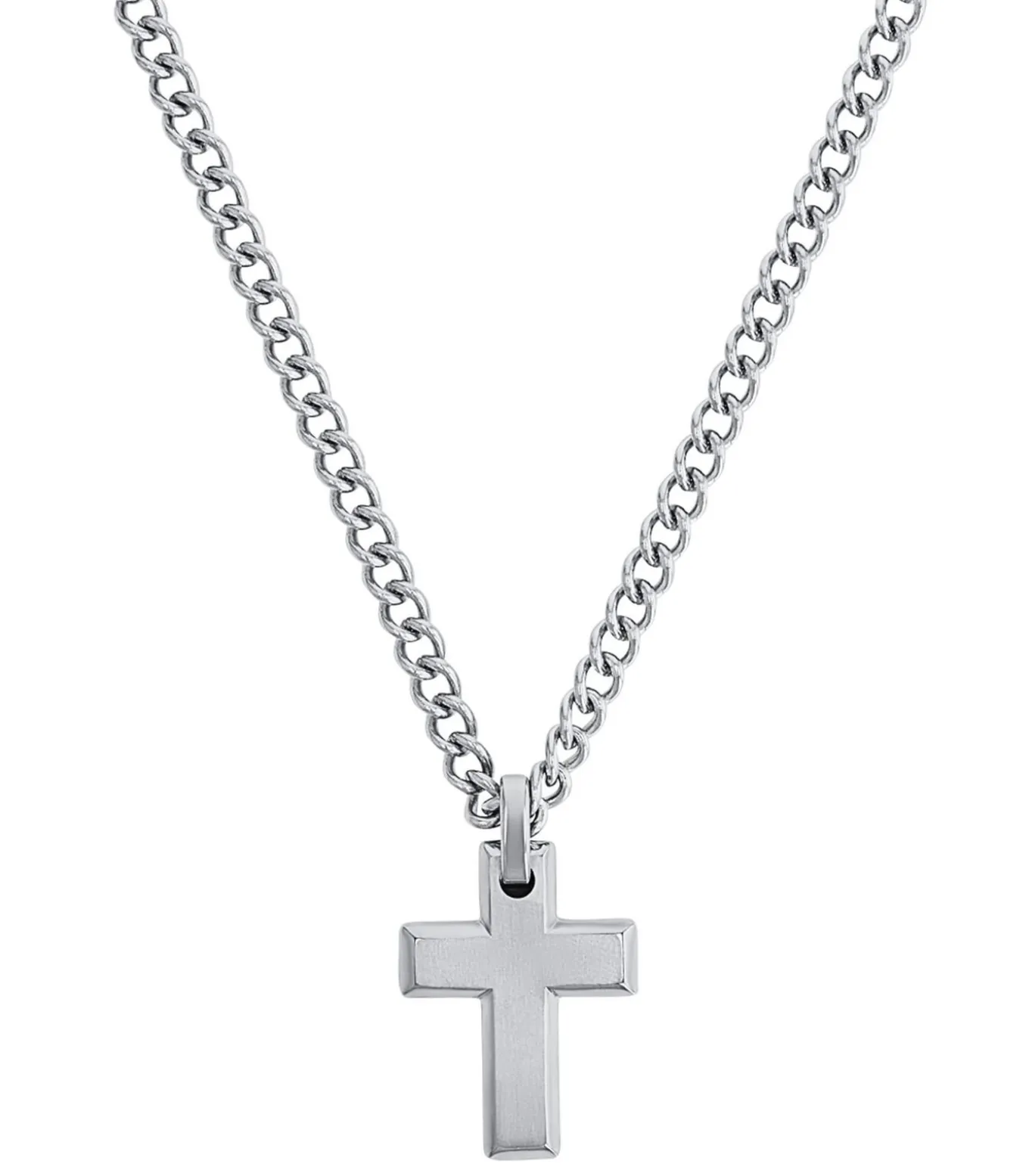 Ketting met hanger voor mannen, kruis van roestvrij staal