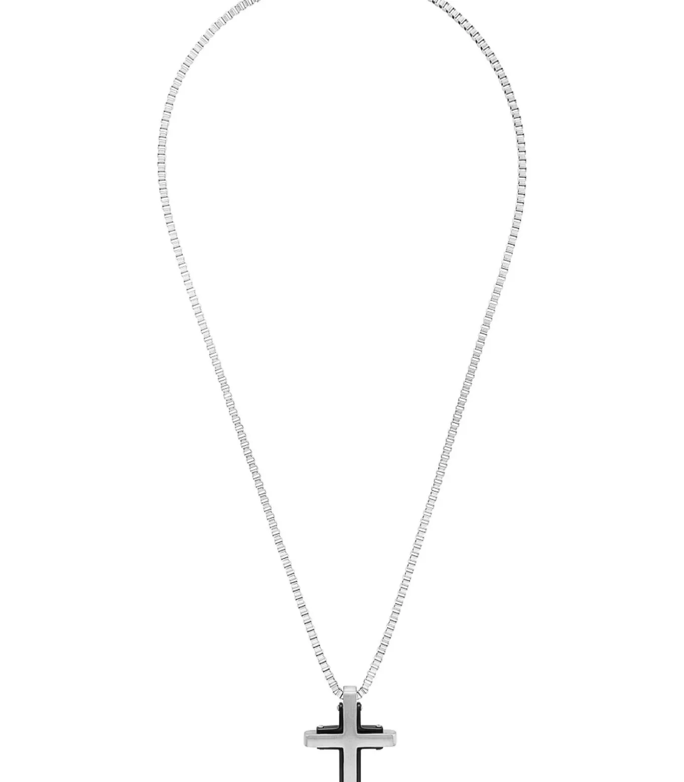 Ketting met hanger voor mannen, kruis van roestvrij staal