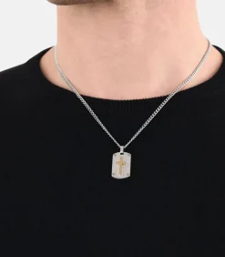 Ketting met hanger voor mannen, kruis van roestvrij staal