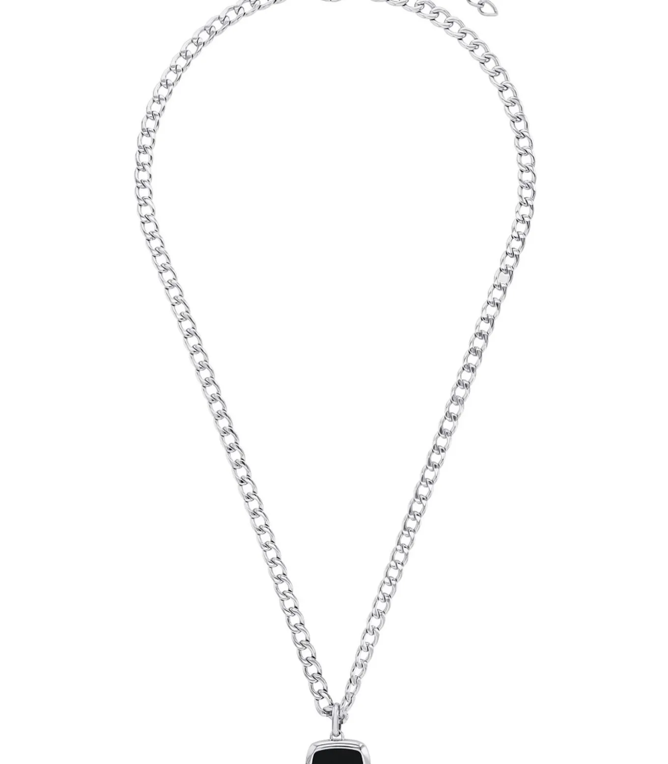 Ketting met hanger voor mannen, roestvrij staal, agaat