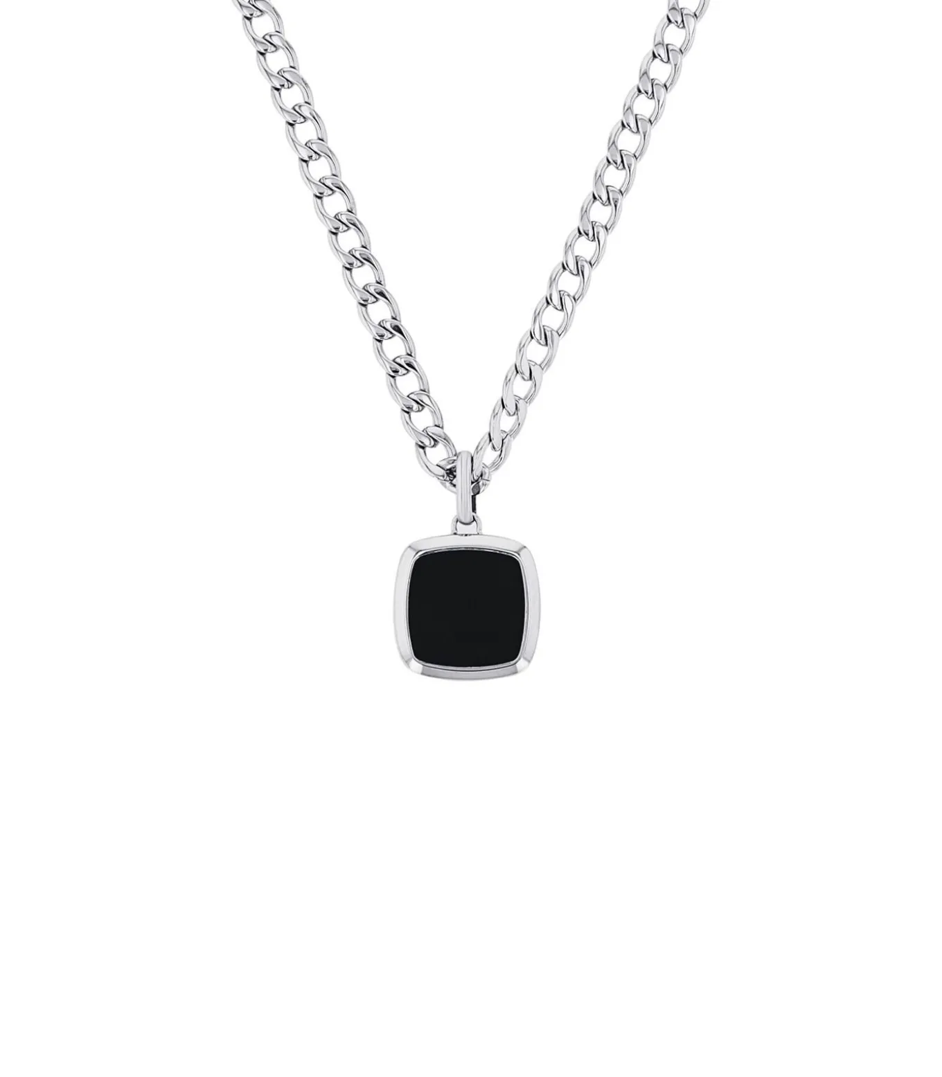 Ketting met hanger voor mannen, roestvrij staal, agaat