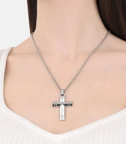 Ketting met hanger voor vrouwen en mannen, unisex, roestvrij staal | kruis