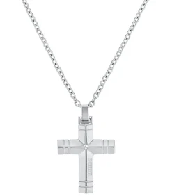 Ketting met hanger voor vrouwen en mannen, unisex, roestvrij staal | kruis