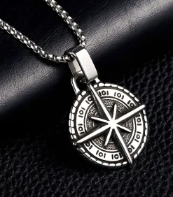 Ketting met Kompas Hanger - Staal