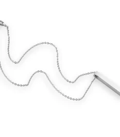 Ketting met Long Bar Hanger - Zilver Kleurig - Staal