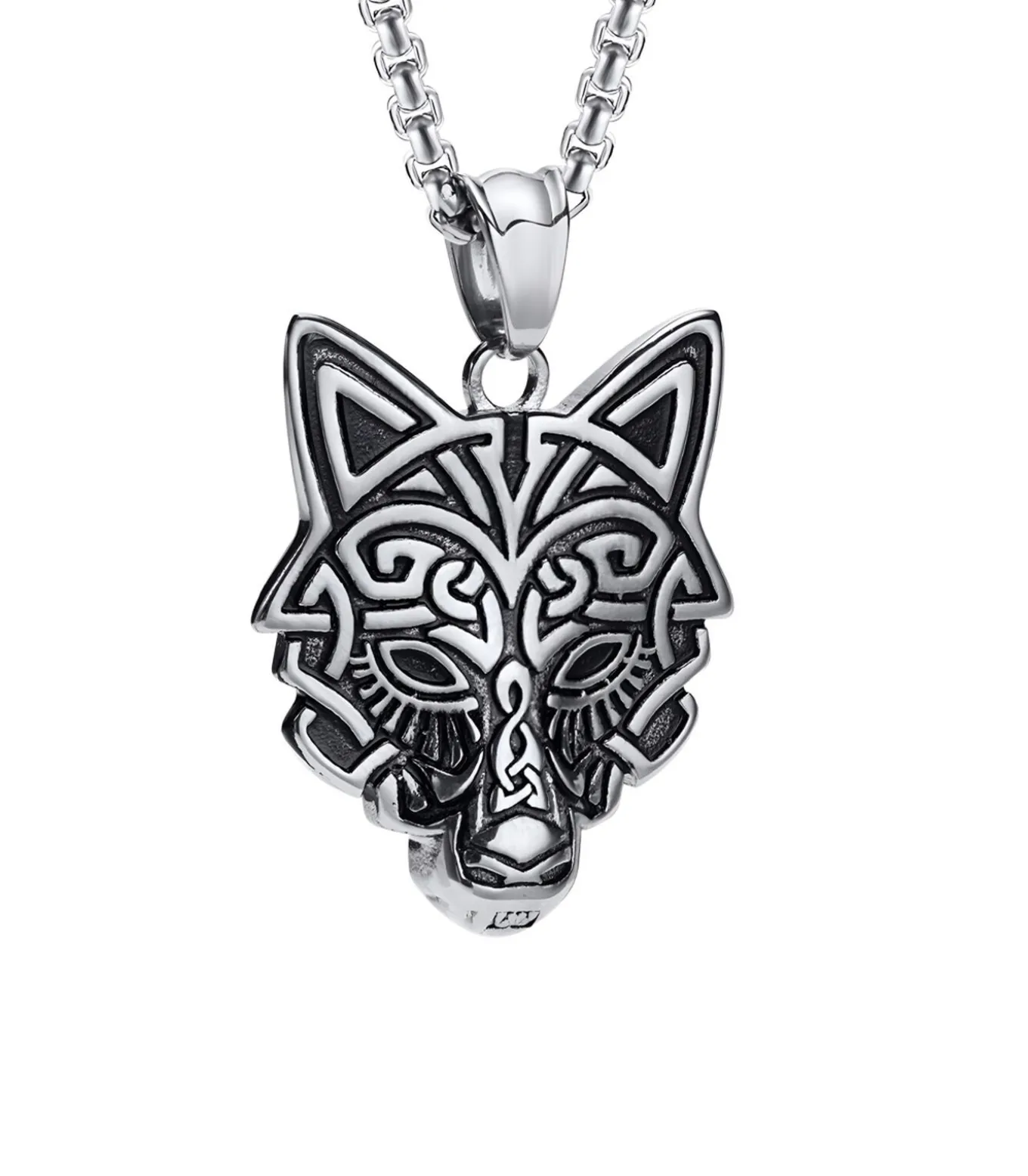 Ketting met Nordic Wolf Hanger - Zilver Kleurig - Staal