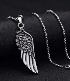 Ketting met Vleugel Hanger - Staal