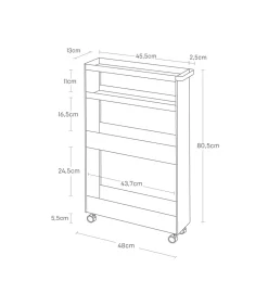 Keukentrolley 4 niveaus - Tower - Wit