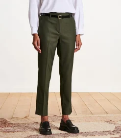 Khaki 7/8 sigarettenbroek