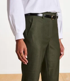 Khaki 7/8 sigarettenbroek