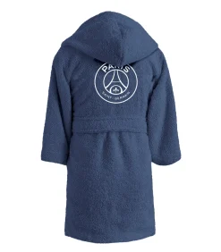 Kinderbadjas 100% katoen - PSG borduursel - capuchon en zak