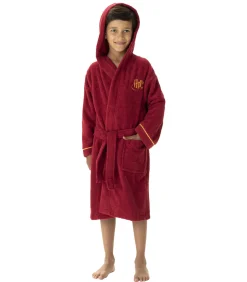 Kinderbadjas met kap en borduursel 100% katoen, HARRY POTTER ROOD