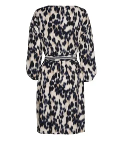 Kleedje met dierenprint in blauw en beige