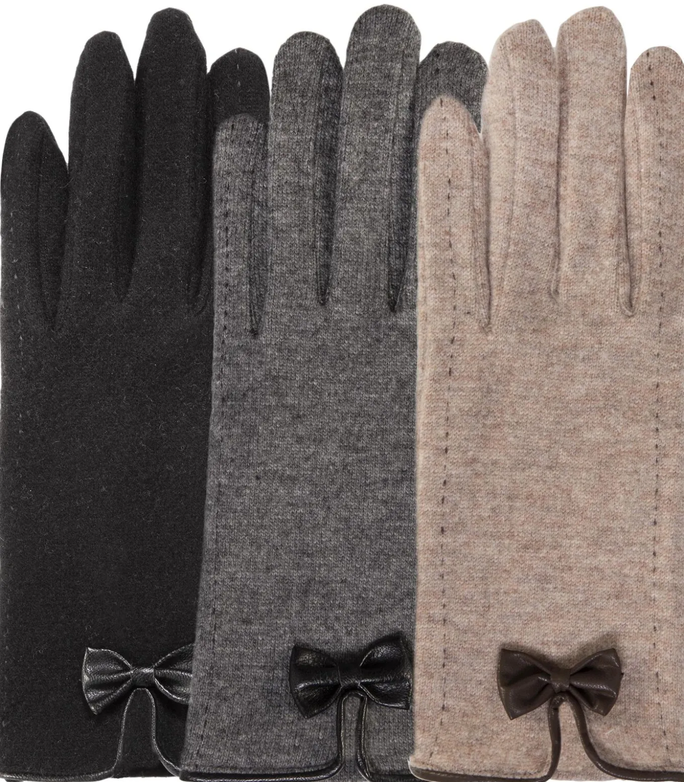 Knoophandschoenen voor dames Grijs