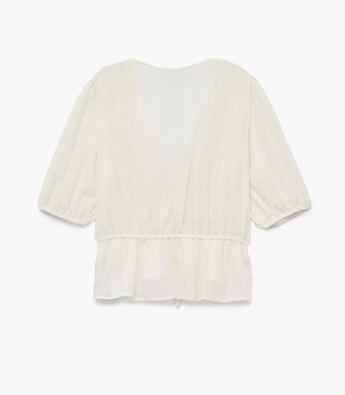 Korte Blouse V-hals Katoenmix