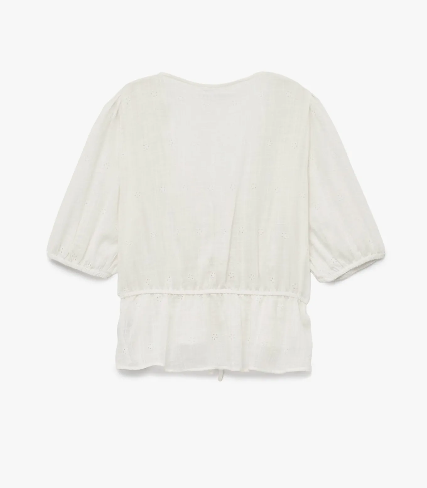 Korte Blouse V-hals Katoenmix