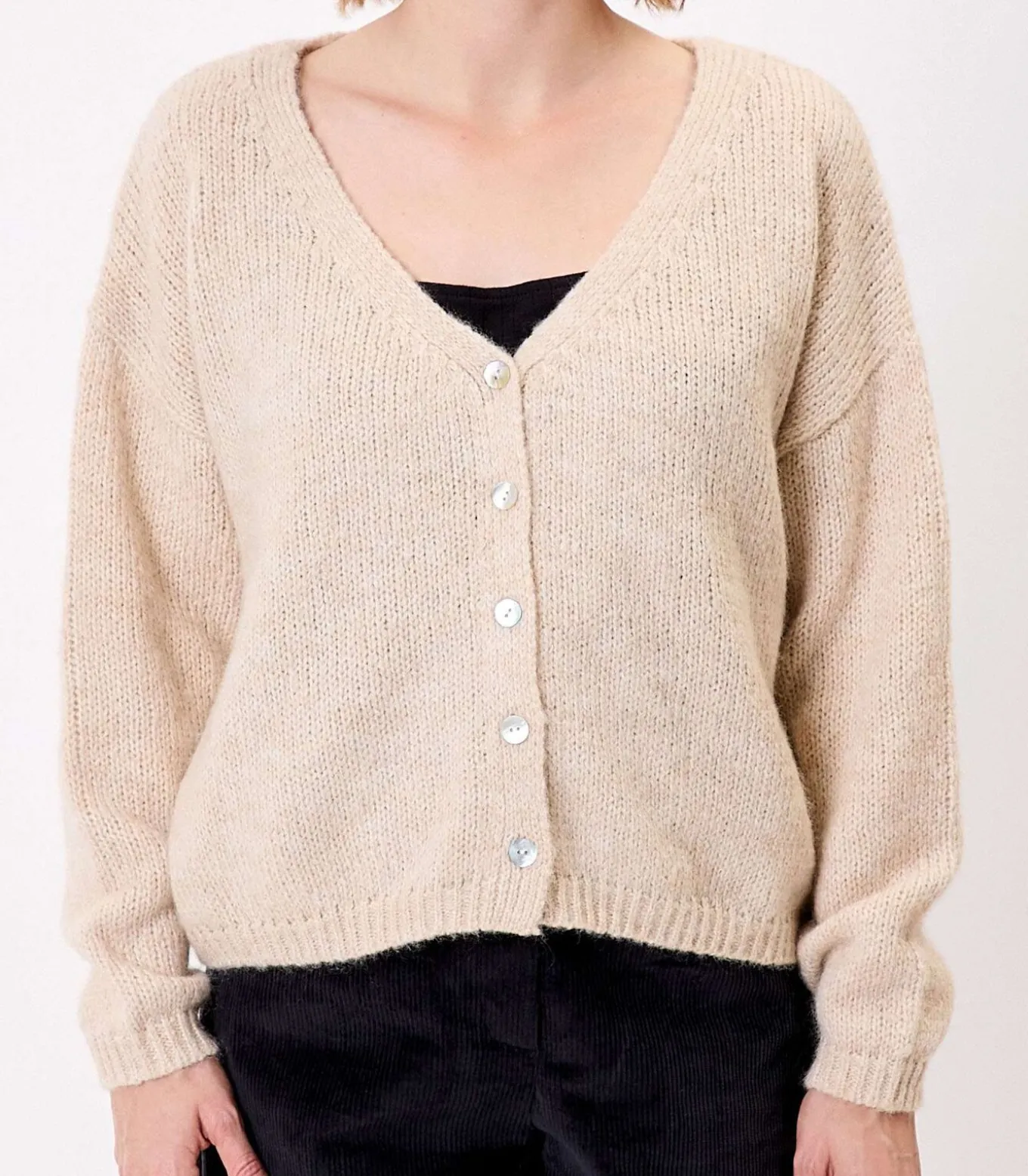 Korte effen gebreide vest APPACHE