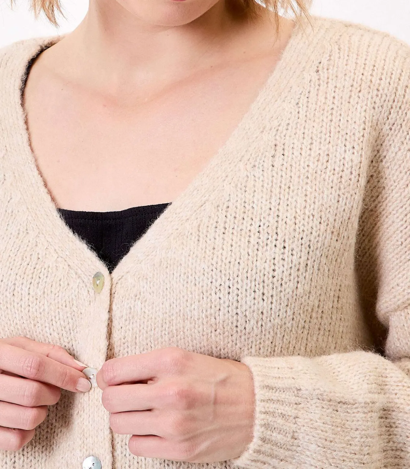 Korte effen gebreide vest APPACHE