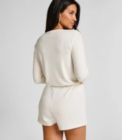 Korte geribde jersey onesie