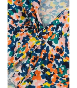 Korte jurk met bandjes, elastische taille, ruches onderaan